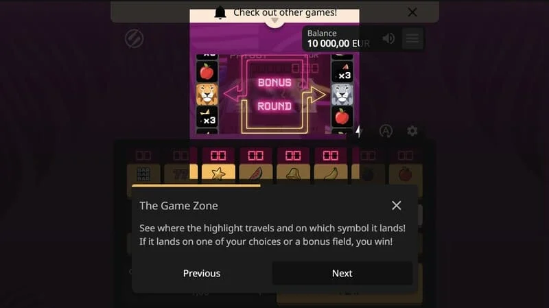Lion Zama Fruits Bonus Spins - Scatter sembollerinin toplanması ve özel modun tetiklenmesi