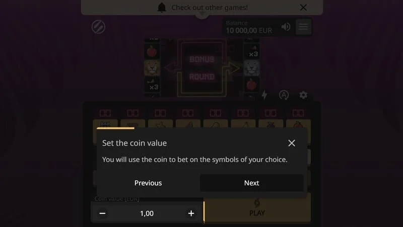Lion Zama Fruits Bonus Spins - serinin özel modu olan Bonus Spins'in başlatılması